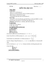 Giáo án Giải tích lớp 12 - Tiết 45: Kiểm tra học kì I