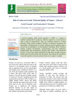 Role of auxin on growth, yield and quality of tomato - A review - TRƯỜNG CÁN BỘ QUẢN LÝ GIÁO DỤC THÀNH PHỐ HỒ CHÍ MINH