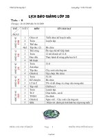 Kế hoạch giảng dạy môn học khối 2 - Tuần 11 - Trần Thị Sinh