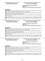 Đề kiểm tra chất lượng học kỳ I môn thi: Lý 7