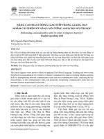 Nâng cao hoạt động giao tiếp trong giảng dạy nhằm cải thiện kỹ năng nói Tiếng Anh cho người học - TRƯỜNG CÁN BỘ QUẢN LÝ GIÁO DỤC THÀNH PHỐ HỒ CHÍ MINH