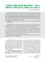 Luật giáo dục đại học – 2018 những nội dung mới cần chú ý