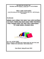 Nâng cao công tác đào tạo, bồi dưỡng và phát triển đội ngũ giáo viên trường phổ thông dân tộc nội trú