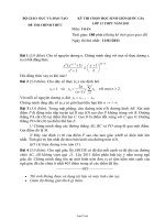 Đề thi chọn học sinh giỏi quốc gia lớp 12 THPT năm 2011 môn: Toán (kèm đáp án)