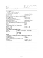 Kiểm tra 45 phút môn: Hóa Học lớp 8