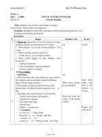 Thiết kế bài dạy môn Tiếng Anh 11 - Unit 10: Nature in danger - Period: 61 section: reading