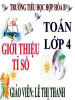 Giới thiệu tỉ số- Toán 4