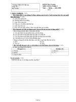 Kiểm tra 15 phút môn: Công nghệ 9 (Đề 2)