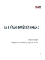 Bài giảng Kỹ năng mềm: Bài 4 – Lưu Quang Phú - Trường Đại học Công nghiệp Thực phẩm Tp. Hồ Chí Minh