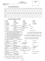 English test - Time allowed: 45 minutes