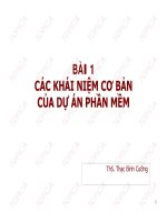 Bài giảng Bài 1: Các khái niệm cơ bản của dự án phần mềm - ThS. Thạc Bình Cường - Trường Đại học Công nghiệp Thực phẩm Tp. Hồ Chí Minh