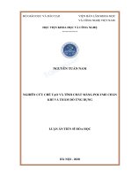 Luận án Tiến sĩ Hóa học: Nghiên cứu chế tạo và tính chất màng polyme chắn khí và thăm dò ứng dụng - TRƯỜNG CÁN BỘ QUẢN LÝ GIÁO DỤC THÀNH PHỐ HỒ CHÍ MINH