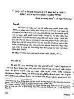 Một số vấn đề pháp lý về trả đũa chéo theo hiệp định TRIPS trong WTO