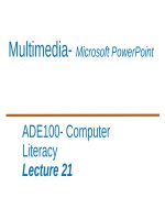 Lecture Computer literacy - Lecture 21: Multimedia - Microsoft PowerPoint - TRƯỜNG CÁN BỘ QUẢN LÝ GIÁO DỤC THÀNH PHỐ HỒ CHÍ MINH