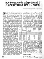 Thực trạng và các giải pháp nhà ở cho sinh viên đại học Hải Phòng