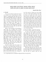 Khái niệm “Locution” trong tiếng Pháp dưới góc độ của một vài nhà ngôn ngữ
