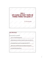 Bài giảng Hệ thống thông tin quản lý: Bài 4 - Ths. Trần Quang Diệu - Trường Đại học Công nghiệp Thực phẩm Tp. Hồ Chí Minh