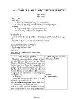 Bài giảng Tin học 11 - Bài 5: Control panel và việc thiết đặt hệ thống