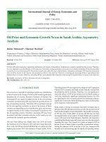 Oil price and economic growth nexus in Saudi Arabia: Asymmetry analysis - TRƯỜNG CÁN BỘ QUẢN LÝ GIÁO DỤC THÀNH PHỐ HỒ CHÍ MINH