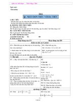 Thiết kế giáo án Đại số 8 - Tiết 1 đến tiết 40