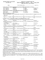 Học kỳ ii - Năm học 2009 - 2010 - kiểm tra định kỳ bài số 1 môn Anh văn 12 - Ban cơ bản