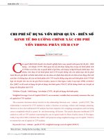 Chí phí sử dụng vốn bình quân - biến số kinh tế đo lường chính xác chi phí vốn trong phân tích CVP - Trường Đại Học Quốc Tế Hồng Bàng