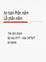 Bài giảng Mật mã và ứng dụng: An toàn phần mềm, lỗi phần mềm - Trần Đức Khánh - Trường Đại Học Quốc Tế Hồng Bàng