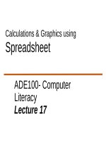 Lecture Computer literacy - Lecture 17: Calculations & Graphics using - TRƯỜNG CÁN BỘ QUẢN LÝ GIÁO DỤC THÀNH PHỐ HỒ CHÍ MINH