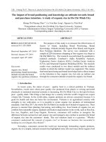 The impact of brand positioning and knowledge on attitude towards brand and purchase intention: A study of organic rice in Ho Chi Minh city - TRƯỜNG CÁN BỘ QUẢN LÝ GIÁO DỤC THÀNH PHỐ HỒ CHÍ MINH