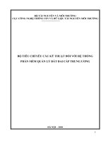 BỘ TIÊU CHÍ/YÊU CẦU KỸ THUẬT ĐỐI VỚI HỆ THỐNGPHẦN MỀM QUẢN LÝ ĐẤT ĐAI CẤP TRUNG ƯƠNG