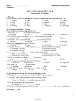 Written English test no 4 - Thanh Liem A high school
