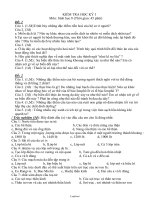 Kiểm tra học kỳ I môn: Sinh học lớp 8