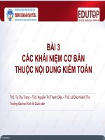 Bài giảng Kiểm toán căn bản: Bài 3 - ThS. Tạ Thu Trang