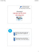 Bài giảng Hệ thống thông tin kế toán 1: Chương 6 - Vũ Quốc Thông - Trường Đại Học Quốc Tế Hồng Bàng