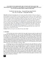 Các nhân tố tác động đến việc áp dụng kế toán quản trị nhằm kiểm soát chi phí và tài chính của các doanh nghiệp sản xuất tại TP. Hồ Chí Minh trong thời kỳ hội nhập