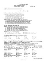 Kiểm tra học kỳ II môn tiếng Anh khối: 11 - Mã đề : 486