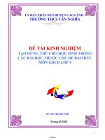 Sáng kiến kinh nghiệm Kinh nghiệm tạo hứng thú cho học sinh trong các bài học thuộc chủ đề đạo đức môn Giáo dục công dân lớp 9