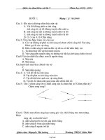 Đề thi thử thpt quốc gia lần 1 năm 2016 môn: Vật lý ngày thi: 31 – 01 – 2016 thời gian làm bài: 90 phút
