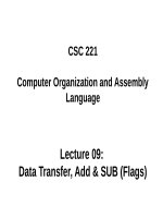 Lecture Computer organization and assembly language - Lecture 09: Data Transfer, Add & SUB (Flags) - TRƯỜNG CÁN BỘ QUẢN LÝ GIÁO DỤC THÀNH PHỐ HỒ CHÍ MINH