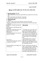 Giáo án dạy học Giáo dục công dân 8 tiết 25: Quyền khiếu nại, tố cáo của công dân