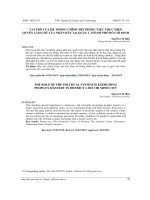 Vai trò của hệ thống chính trị trong việc thực hiện quyền làm chủ của nhân dân tại Quận 1, thành phố Hồ Chí Minh