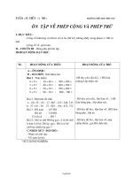 Giáo án khối lớp 2 môn Toán - Tuần 33: Ôn tập về phép cộng và phép trừ