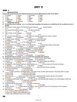 Thiết kế bài dạy môn Tiếng Anh 11 - Unit 11 - Test 1