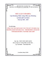 Công tác xây dựng quy tắc ứng xử văn hóa tại trường mầm non