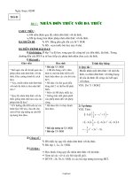 Bài soạn môn Đại số khối 8 - Tiết 1: Nhân đơn thức với đa thức