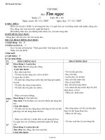 Kế hoạch giảng dạy khối 2, kì I - Tuần học 17