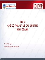 Bài giảng Pháp luật kinh doanh: Bài 3 - TS. Vũ Văn Ngọc - Trường Đại Học Quốc Tế Hồng Bàng