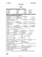 Bài ôn tập Tiếng Anh khối 11 - Unit 10: Test 1