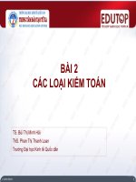 Bài giảng Kiểm toán căn bản: Bài 2 - TS. Bùi Thị Minh Hải