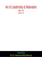 Lecture Art of Leadership and Motivation - Lecture 23 - Trường Đại học Công nghiệp Thực phẩm Tp. Hồ Chí Minh